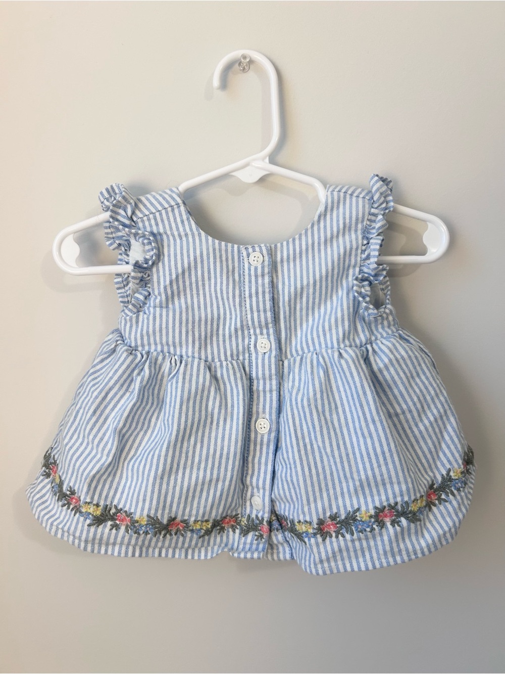 Gap Baby Blue & White Striped Dress 6-12 Months